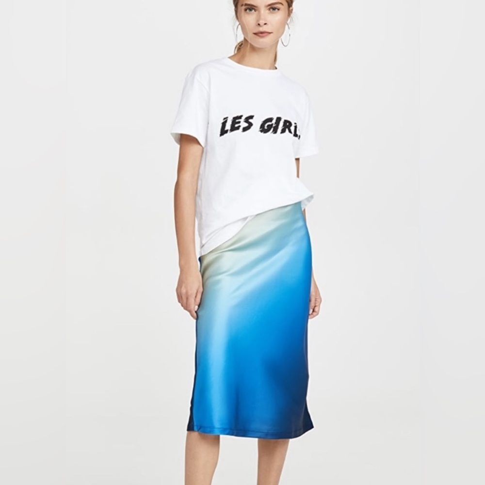 Lioness ombré midi skirt size extra small blue green